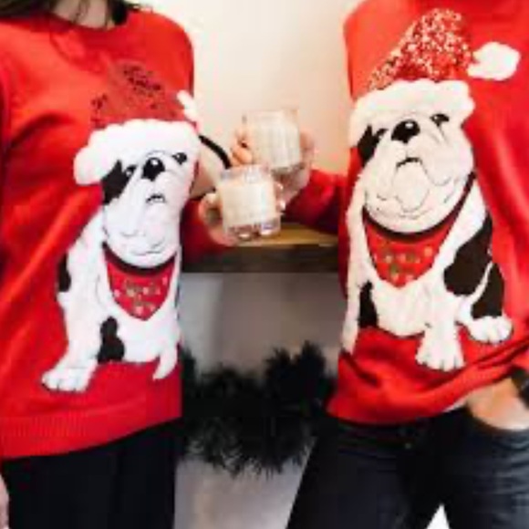 Merry Christmas Poof Christmas Dog Sweater - Picture 2 of 5